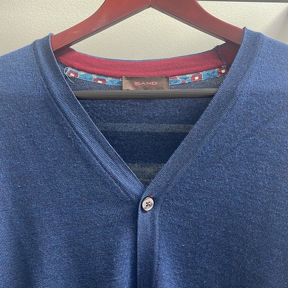 Sand Copenhagen granddad cardigan blue sweater merino wool - Picture 7 of 10